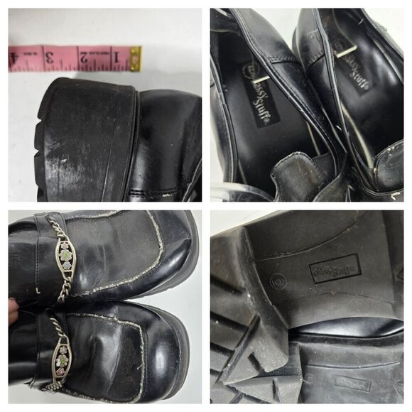 Vintage 90s Y2k Sassy Stuff Chunky Black Mary Jane Loafer Platforms - Picture 3 of 15
